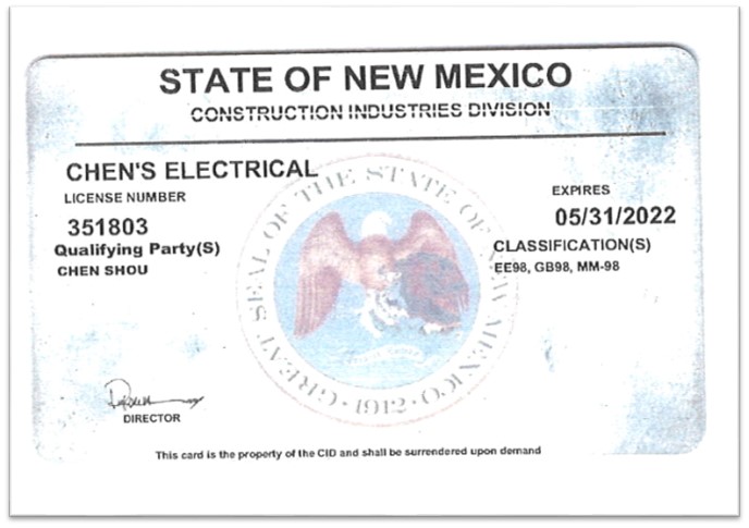 New Mexico Licenses